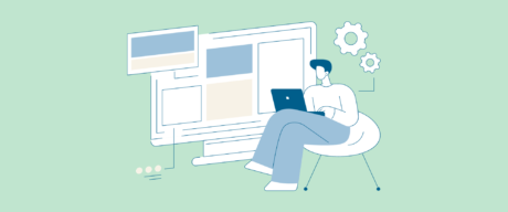 visual van marketeer met gebruikersinterface