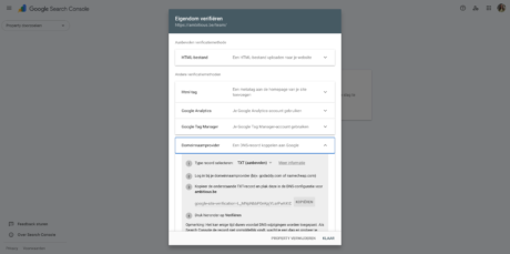 GCS in 7 stappen DNS verificatie