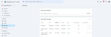 Google Search Console sitemaps