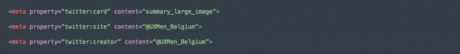 voorbeeld van twittercard metadata