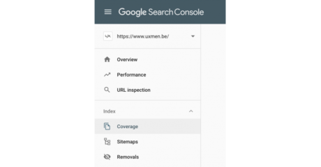 screenshot van google search console interface