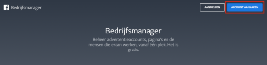 Facebook bedrijfsmanager aanmaken